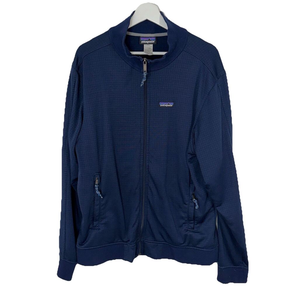Patagonia Jacket Mens Large Blue Upslope Fleece Full Zip Coat 27270